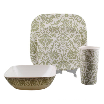 Square Melamine Tableware Set with 4PCS (TR3934)